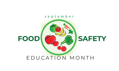 Food Safety Education Month. background, banner, card, poster, template. Vector illustration.