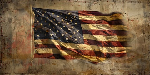 weathered american flag