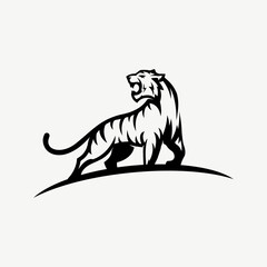 Minimalist Modern Tiger Logo Vector Illustration