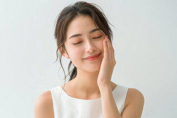 Fototapeta premium アジア人女性のスキンケア・美容イメージのポートレート