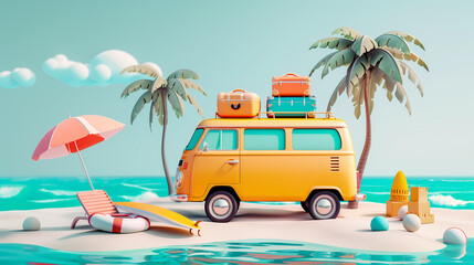 Obraz premium Vintage Summer Beach Vacation