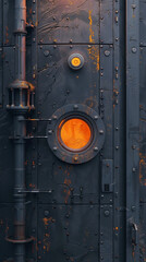 close up of door to rocket ship photo 