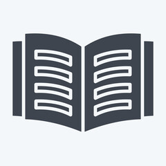 Icon Open Book. related to Book symbol. glyph style. simple design illustration