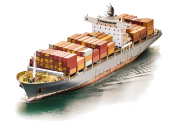 Container ship isolated on white 