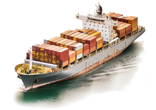 Container ship isolated on white 