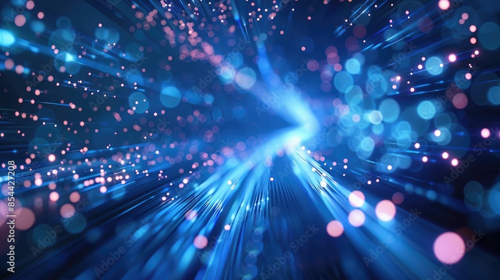 Aufkleber optical fibers streaming dynamically against a high tech backdrop