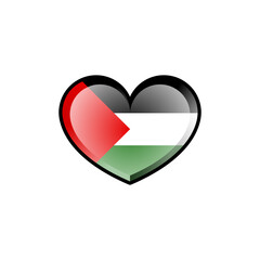 palestine flag in love icon