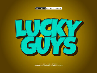 lucky guys editable text effect in simple and happy text effect