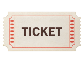 ticket isolated isolated on white. Png