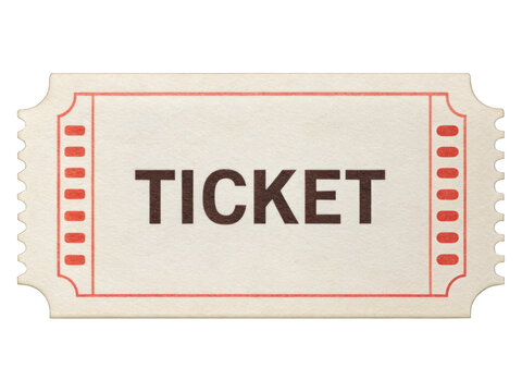 ticket isolated isolated on white. Png