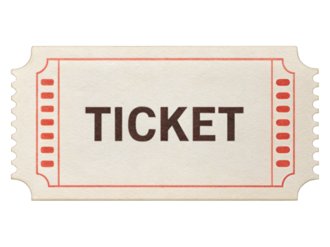 ticket isolated isolated on white. Png