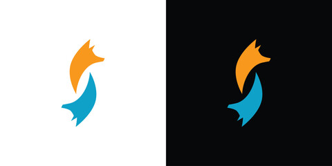 Fototapeta premium Unique and modern S Fox logo design