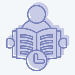 Icon Reading Time. related to Book symbol. two tone style. simple design illustration