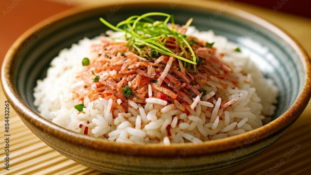 Sticker  Deliciously seasoned rice with garnish ready to be savored