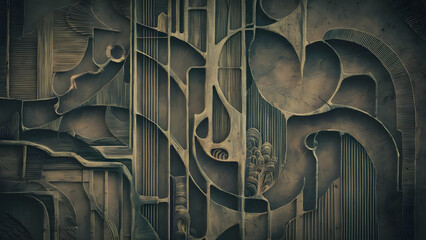 Intricate abstract swirls like vintage prints