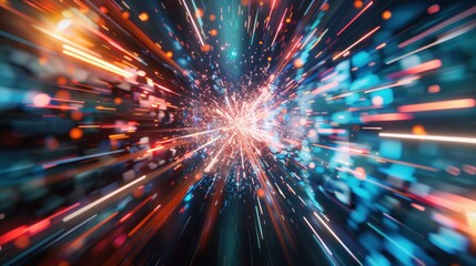 Abstract Light Streaks and Glowing Particles