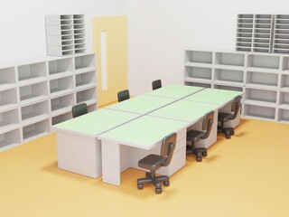事務室の3Dイラスト