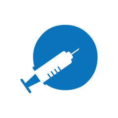 syringe o letter  design logo template illustration