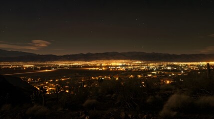 Obraz premium Desert landscape in the evening. Beautiful view on sand dunes. Made with generative ai