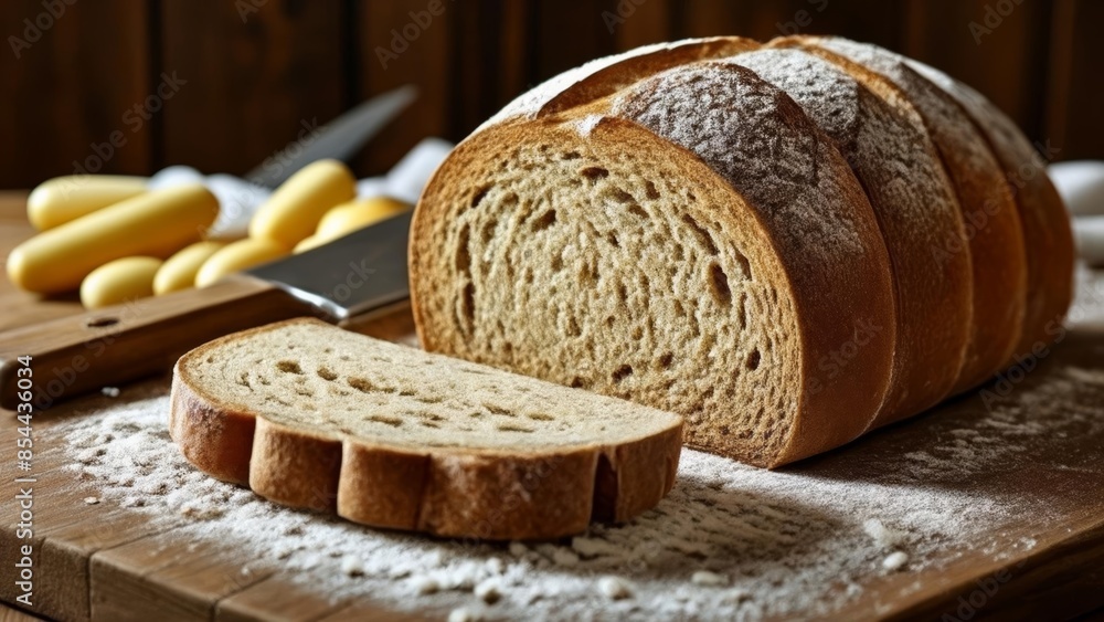 Wall mural  Freshly baked bread ready to be savored