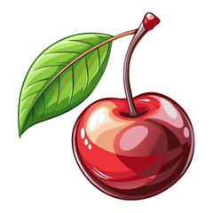 cherry with leaf
