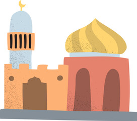 Colorful Mosque Handdrawn Illustration