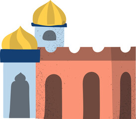 Colorful Mosque Handdrawn Illustration