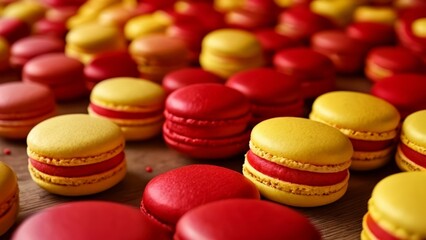 Obraz premium Deliciously tempting macarons in vibrant hues