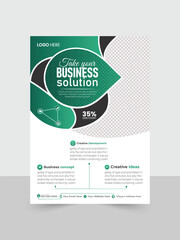 Obraz premium poster flyer pamphlet brochure cover design layout space for photo background.Corporate business flyer template design.abstract business flyer and creative design, IT company flyer and editable vector