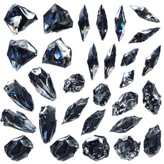 ギラギラと反射する美しいガラスの破片詰め合わせ