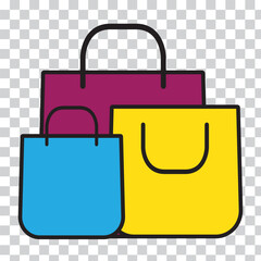 Shopping bag icon symbol. Vector shopping bag Icon. 3d shopping bag icon. Vector render discount illustration. Sale concept