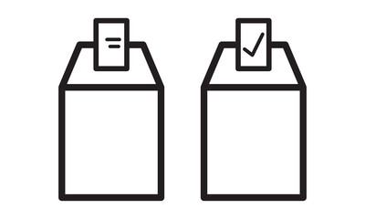 Vote ballot box for voting flat vector icon. Vector set of vote with paper for voting. 11:11