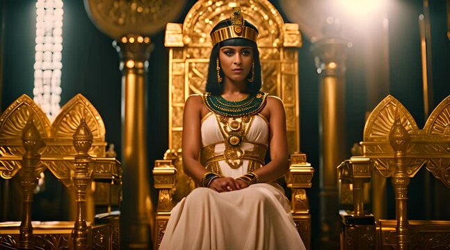 Cleopatra in the Egyptian Temple. A Regal Scene