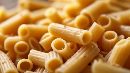 A closeup of cooked penne pasta ready to be served