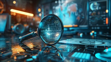 Innovative Sourcing: Futuristic Tools and Efficiency in a Modern Office Setting