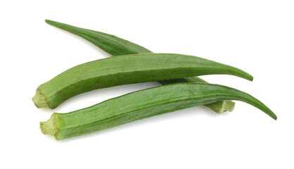 Fresh okra isolated on a white background