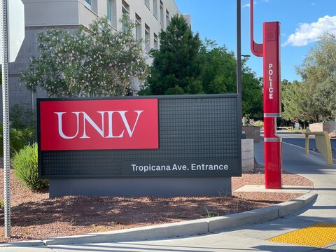 Las Vegas, NV - May 17, 2024 - Entrance to UNLV  - University of  Nevada at Las Vegas