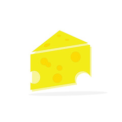 Piece of cheese styled barbecue icon. French cheese isolated on white background