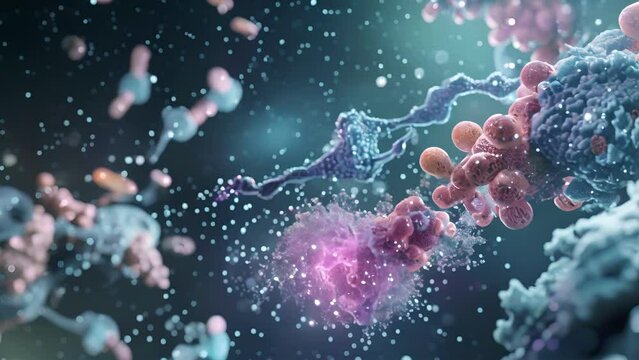 A highresolution animation of a proteasome capturing a target protein and beginning the process of degradation.