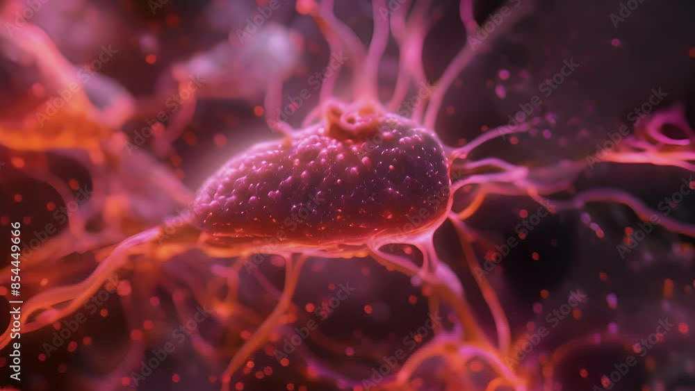 Poster A closeup of endothelial cells forming a brain barrier one of their important functions in protecting the brain from harmful substances.