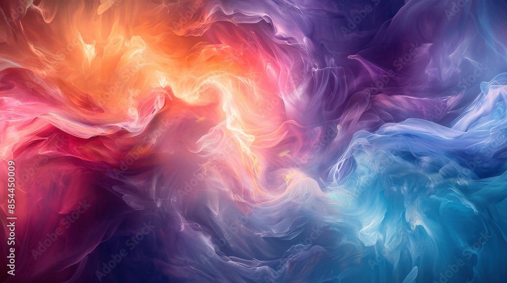 Aufkleber a vibrant swirl of colors blending softly into each other, creating an ethereal and dreamy abstract 