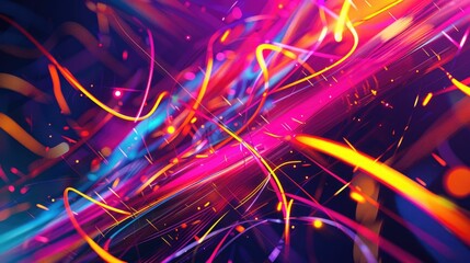 A close up of a vivid array of neon lights glowing in shades of purple, pink, magenta, and violet against a dark background, resembling an organism or plant with striking visual effect lighting AIG50