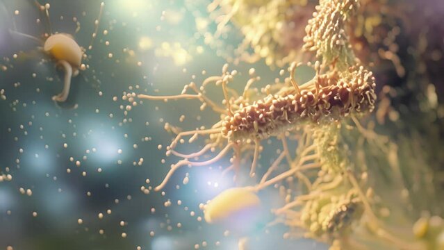 An animation showing the fusion of lysosomes which contain digestive enzymes with the phagosome to facilitate the breakdown of ingested particles.