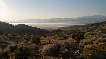 Realistic desert landscape. Beautiful view on realistic sand dunes. Made with generative ai