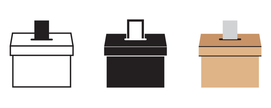 Vote ballot box for voting flat vector icon for apps and websites