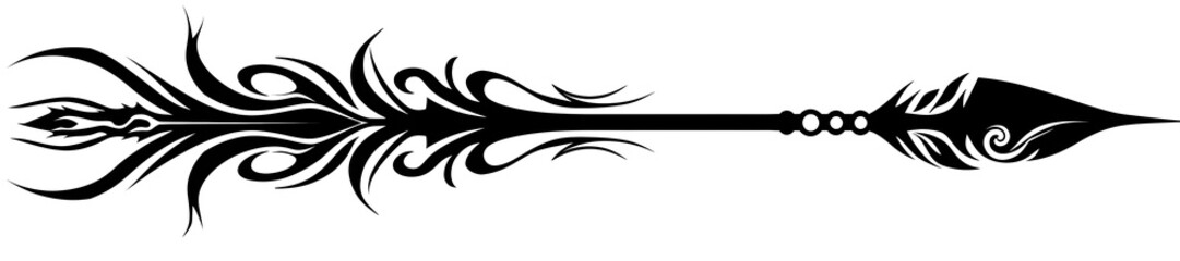 Fototapeta premium Monochrome Tribal Swirled Arrow Graphic