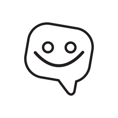 Smile speech balloon icon. Positive conversation. Vector.