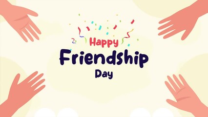 Animated video Happy international friendship day Concept. Full length animation illustration. High quality 4k footage.