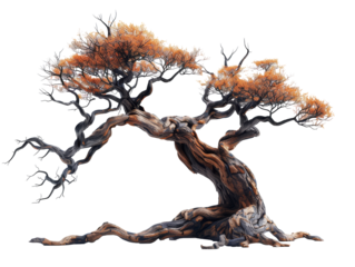 A dead tree isolated on transparent background