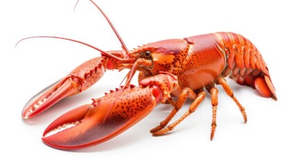 Close-up of a Cooked Lobster on a White Background